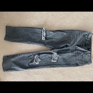 BDG straight leg distressed black denim